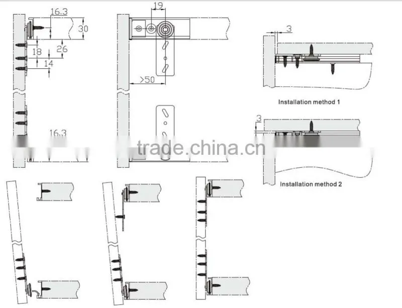wooden wardrobe outer hanging sliding door hardware for light wardrobe door