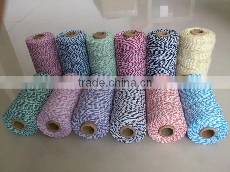 100% cotton dyed colour packing gift twine for Christmas day