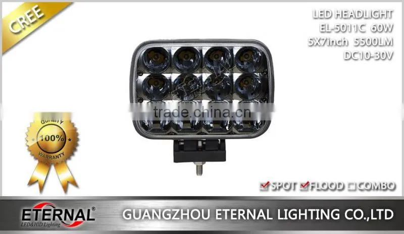 60W 5x7in led headlight replacement bulb kit H6014 H6052 H6054 lamp for Jeep Mazda Honda Mitsubishi Hyundai