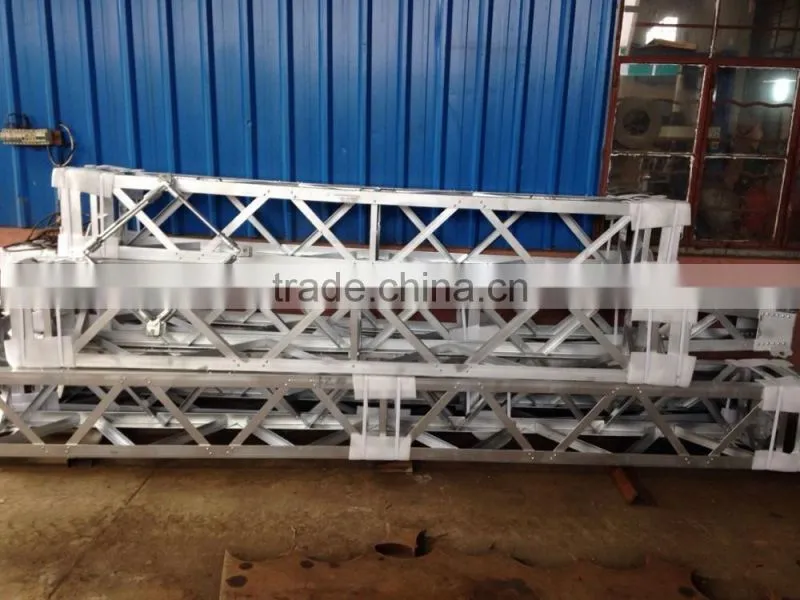 Aluminum alloy inner suspended lattice gin pole for erection tower