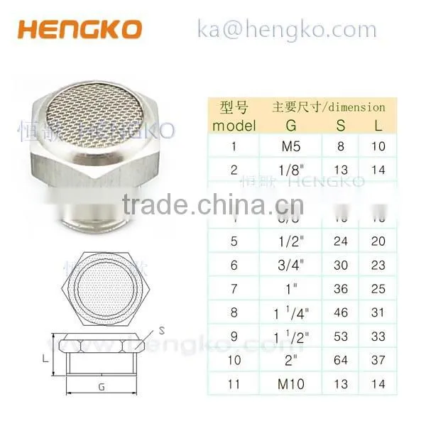 Sintered ss brass pneumatic air silencer