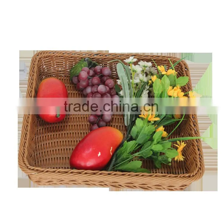 Eco-friendly rattan fruit baskets for supermarket display rack