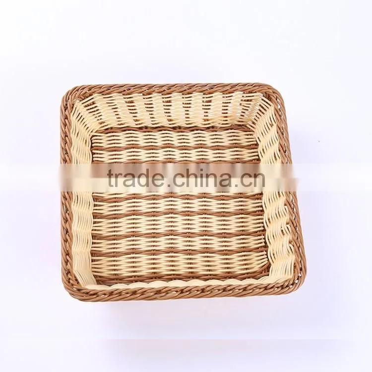 Cheap wholesale eco-friendly plastic wicker woven home or resturant food tray vegetable plant tray