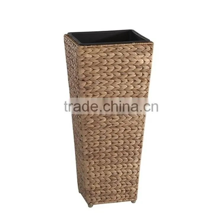 Decorative planter natural water hyacinth woven indoor flower pot