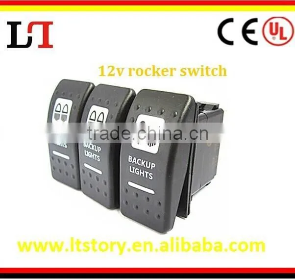 DC 12V marine car rocker switch with blue lens light