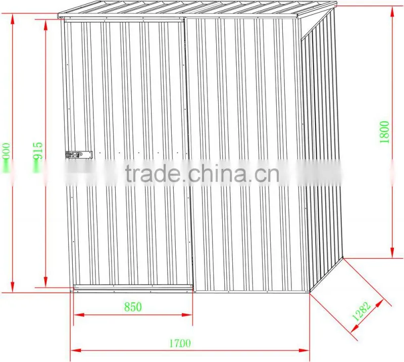 Galvanized steel sheet metal garden shed with competitive price garden greenhouse shed