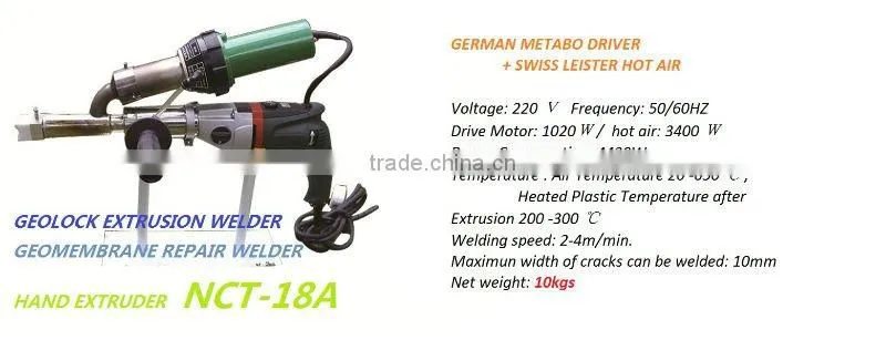 Plastic extruder extrusion welder geomembrane welding machine
