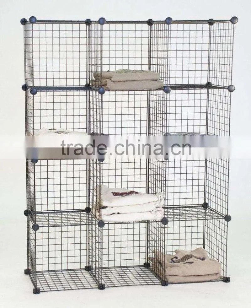Mini Grid Clothes Organizer, 3-Foot by 4-Foot, Black