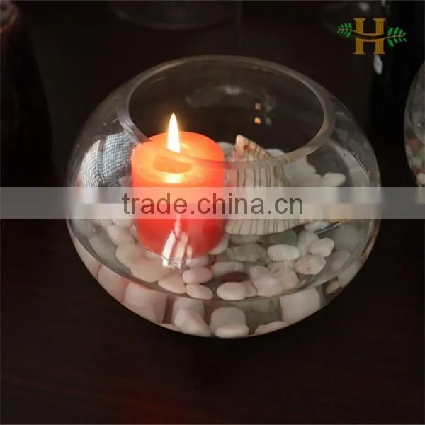 Simple clear ball shaped glass bowl for decoration, wholesale table use candle holder