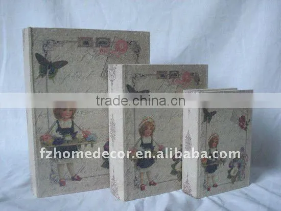 wooden boxes gift set covered with canvas printing