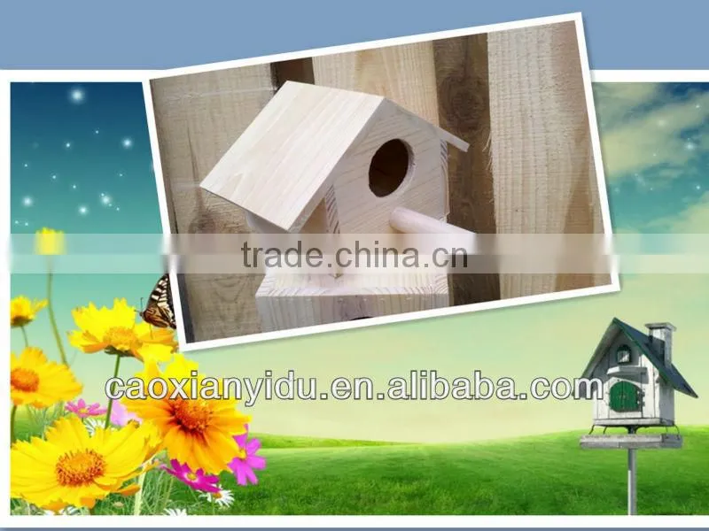 Bird House Stake bird house wooden craft Miniature Wooden Birdhouses