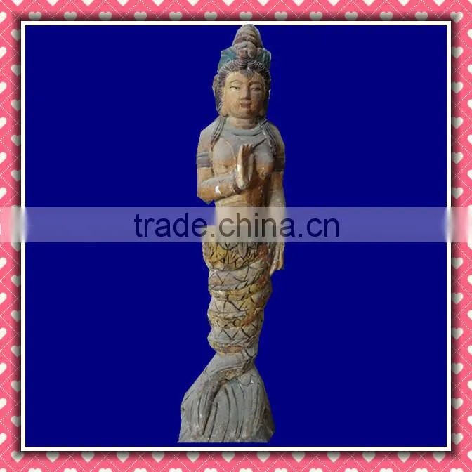 hand made carving wooden Kuanyin statue 165cm high
