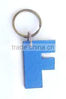 New products wholesale alibaba blue alphabet letter F shaped key ring promotion gift polyester felt fancy keychain made in China