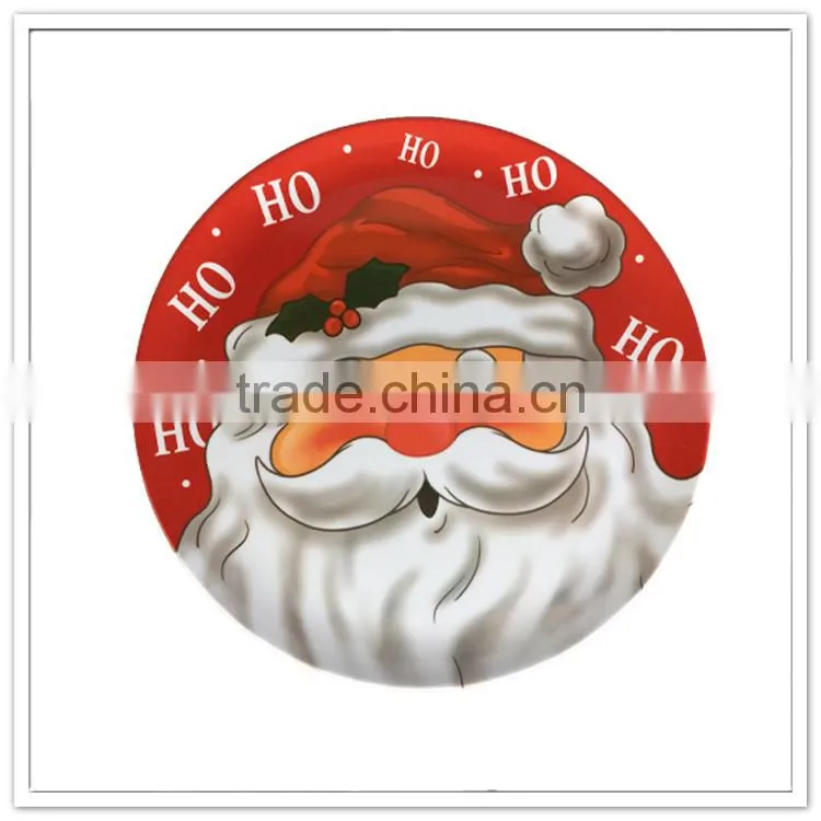 2015 new Christmas holiday dinnerware round cheap melamine santa plate