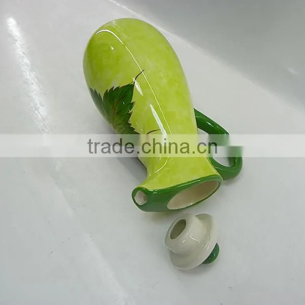Novel design handpainted ceramic oil vinegar bottle