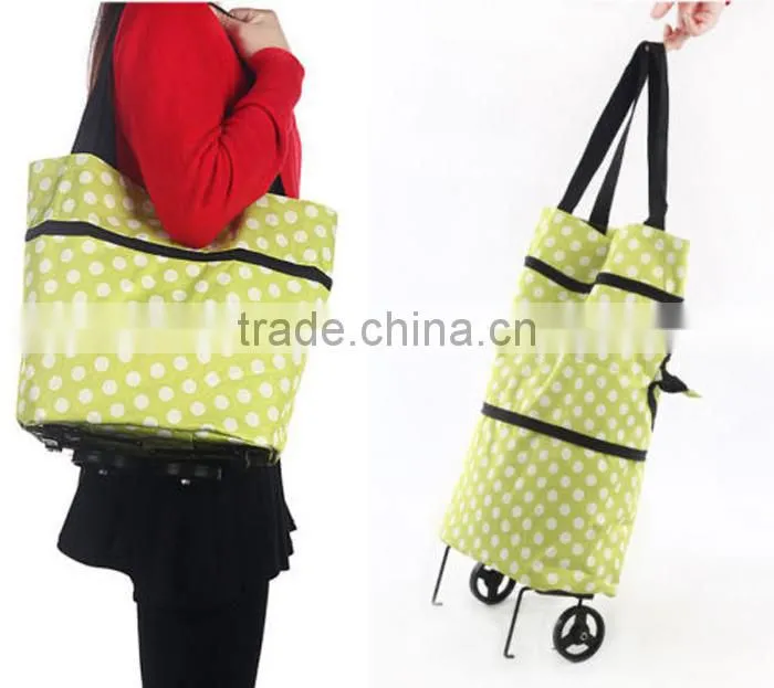 Large Size Folding Shopping Trolley On Wheel Luggage Bags Convenient