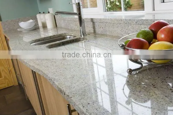 white granite counters