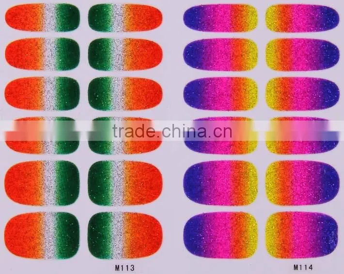 Hot Selling gradient color nail sticker for girls, Gradient nail stick Fashion Nail art Decals