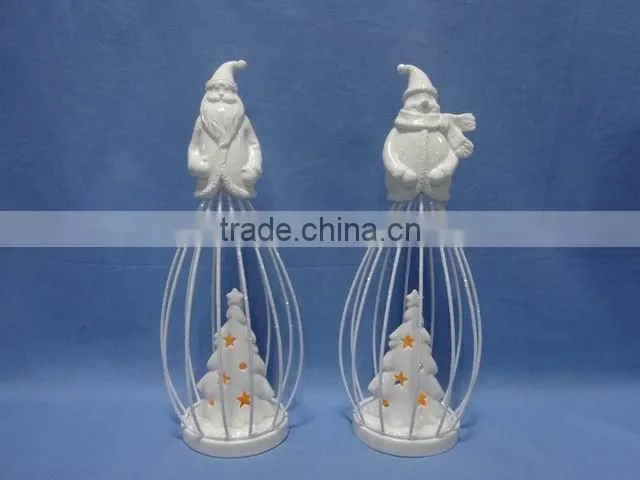 owl decorations Porcelain with iron XMAS decorations