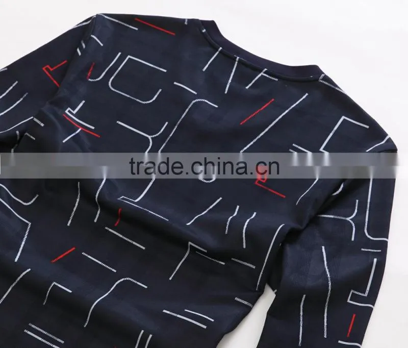 Men's Long sleve v-neck fashion T-shirt
