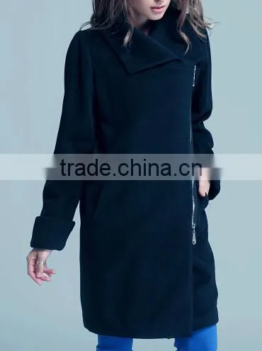 latest ladies quality overcoat jasper wool/polyester factory wholesale woman coat
