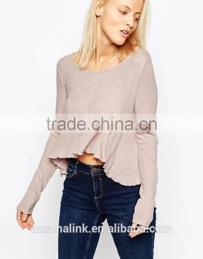 OEM lady wholesale scoop neck t shirt fashion design alibaba
