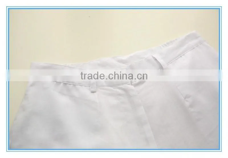 Wholesale Linen Suits 3 Pieces Pants Suits Woman Church Suits With Embroidery Cutwork Design