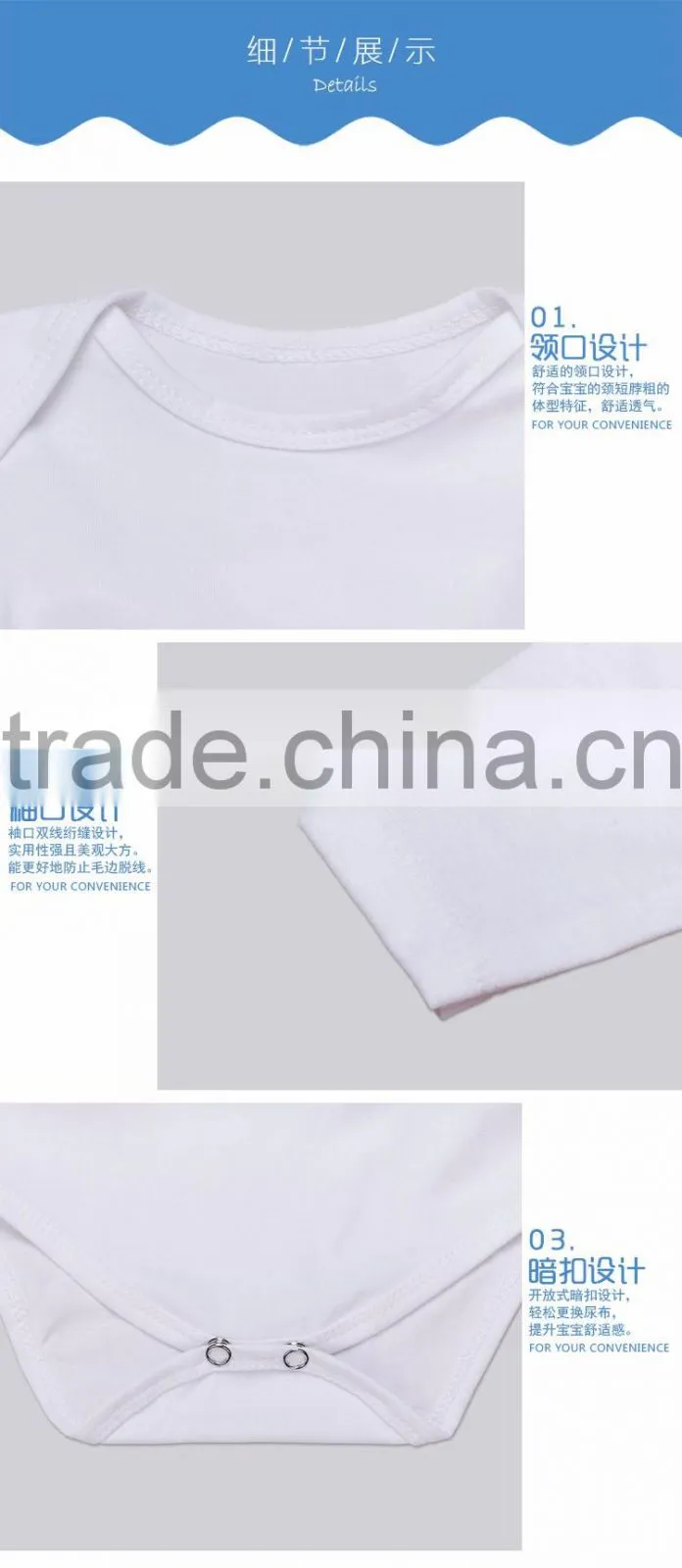 OEM or Stocked hot sale organic cotton baby clothes baby hairband/baby romper/baby toddler clothing