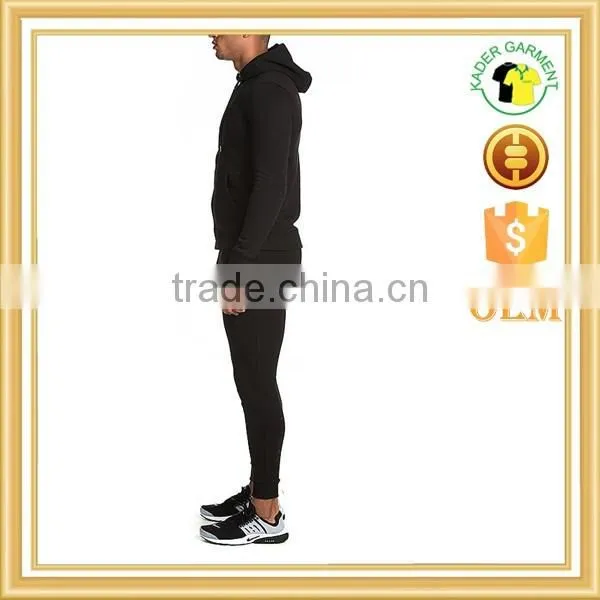 mens plain tracksuits custom high quality gym tight fit tracksuit in China
