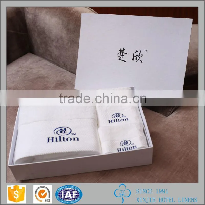 Dobby border 100% cotton hotel face towel