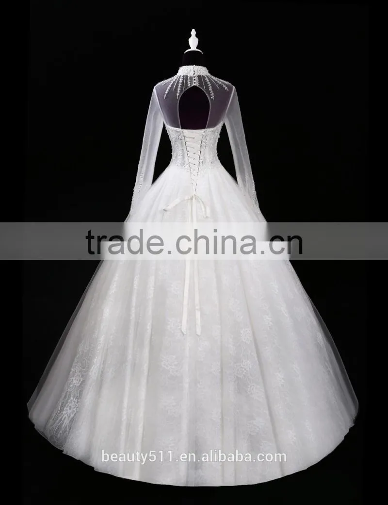 2017 sweetheart mermaid lace mermaid color wedding dress bridal for bride High neck bridal dress F11401