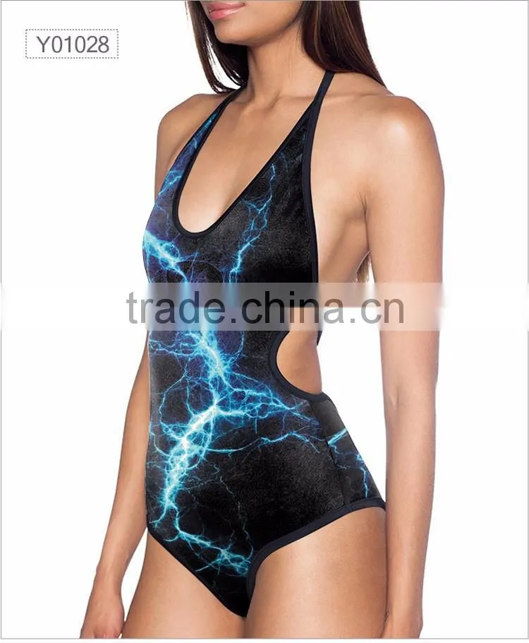 2017 Blue Celebrity One Piece Swimwear