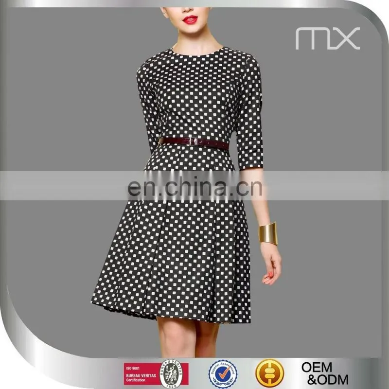 elegant white and black vertical striped dress short sleeves midi dress