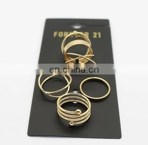 Punk Gold Silver Stack Above Knuckle Ring Band Midi Finger Rings Set 6PCS/Set