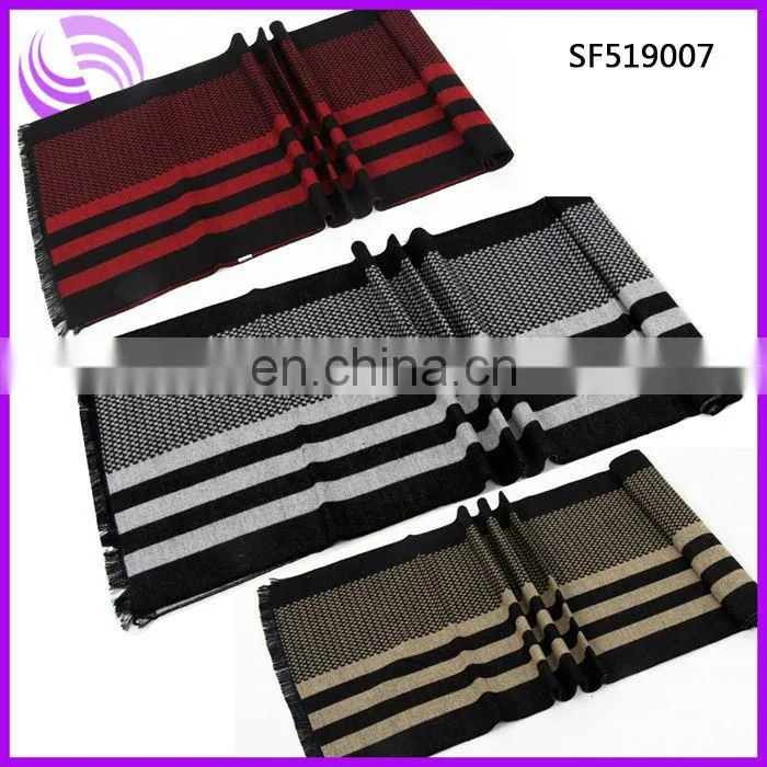 Best selling striped modal men wool cashmere scarf wholesale