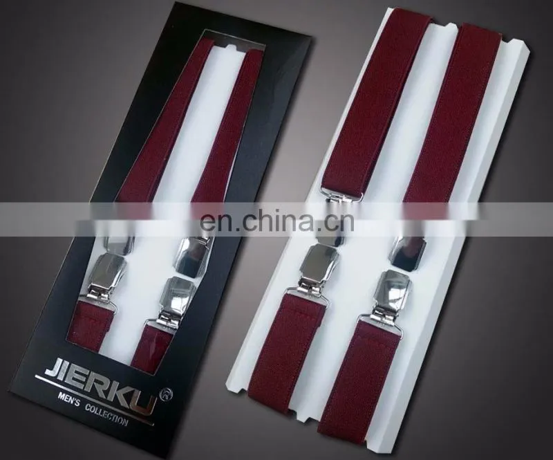Yiwu longkang customized boxed mens braces suspenders pants suspenders