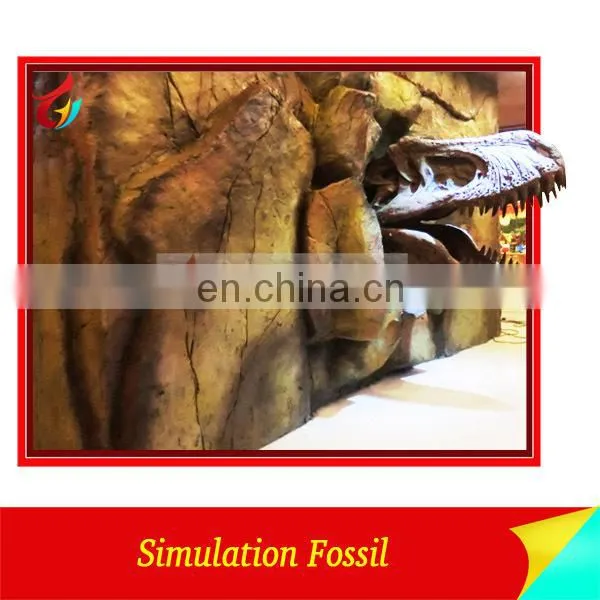 Life size museum quality fiberglass dinosaur head fossil
