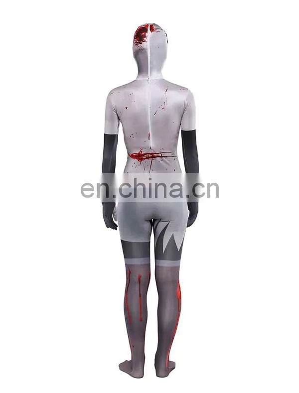 White Doctor Nurse Cosplay Costume Spandex Skin Suit