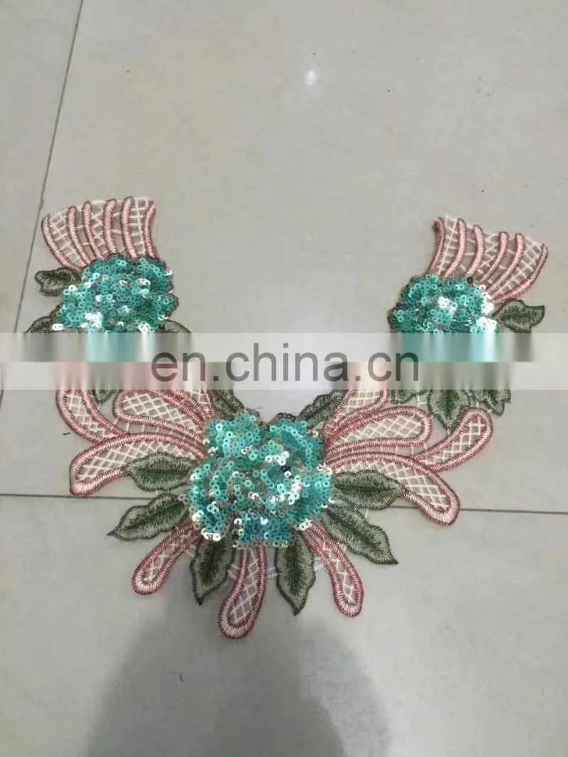 wholesale new deisgn popular flower embroidery sequin collar