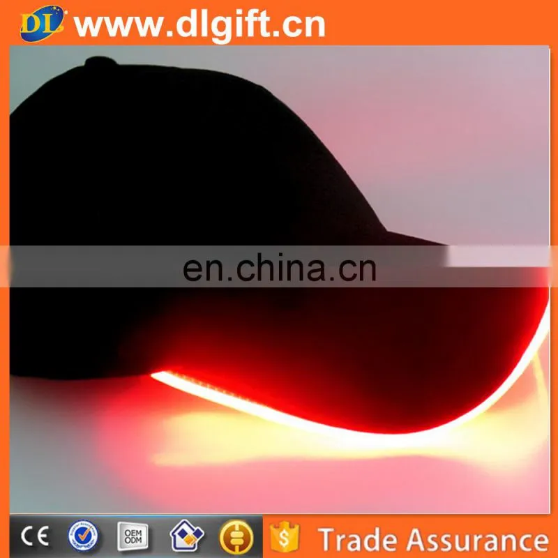 led lights embroidery logo designed custom hats/ bright led cap/ hat party ideas