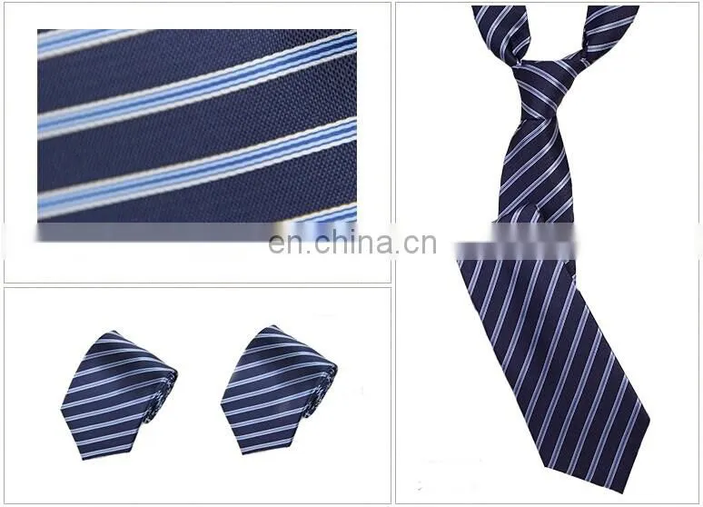 hot sale skinny dark blue stripe women's necktie