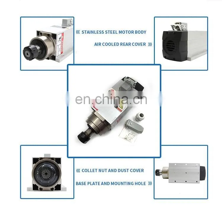China factory 1.5KW 18000rpm ER20 air cooled spindle motor with 220V/380V