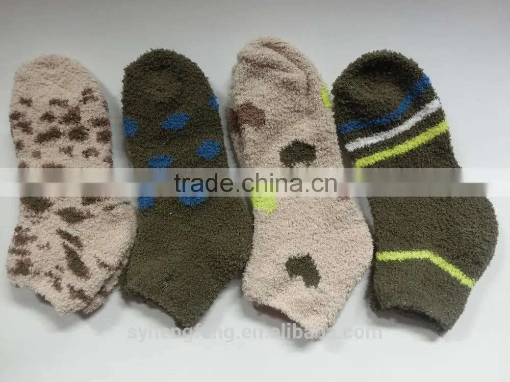 Winter printed cotton velvet room socks