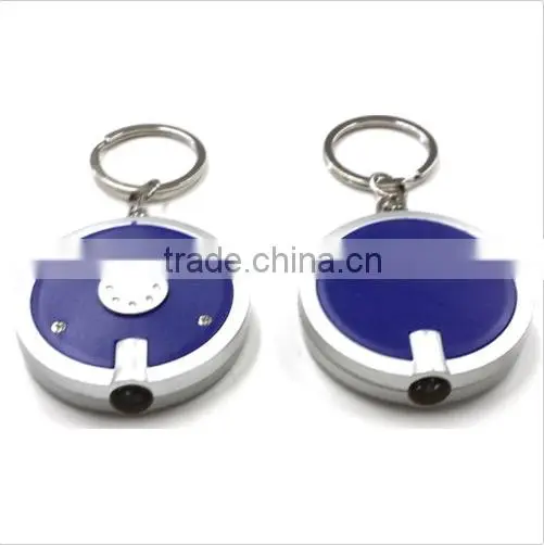 Mini Super Bright Light Round LED FlashLight with Keyring KeyChain