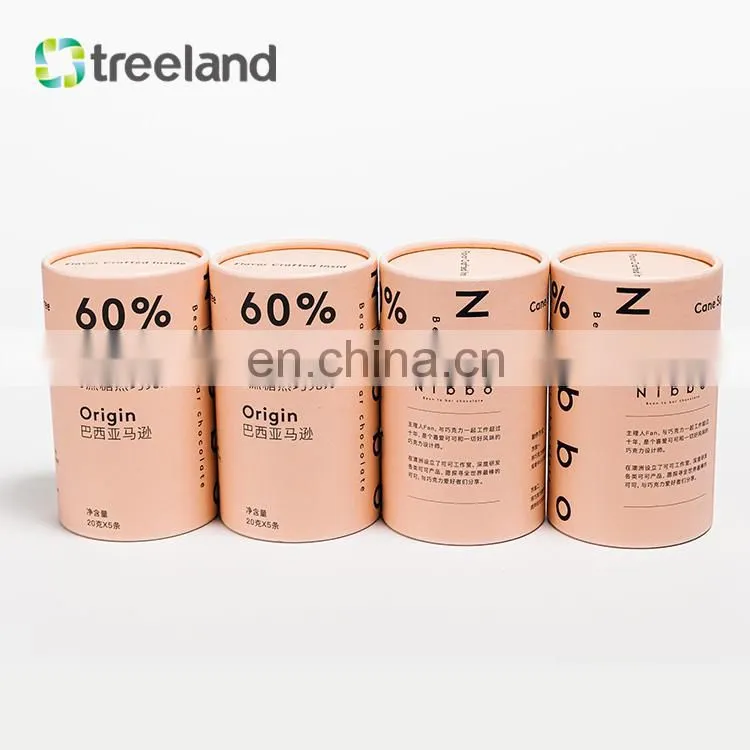 Fancy Chocolate Candy Packaging Custom Printed Round Paper Tube Luxury Cylinder Cardboard Tube