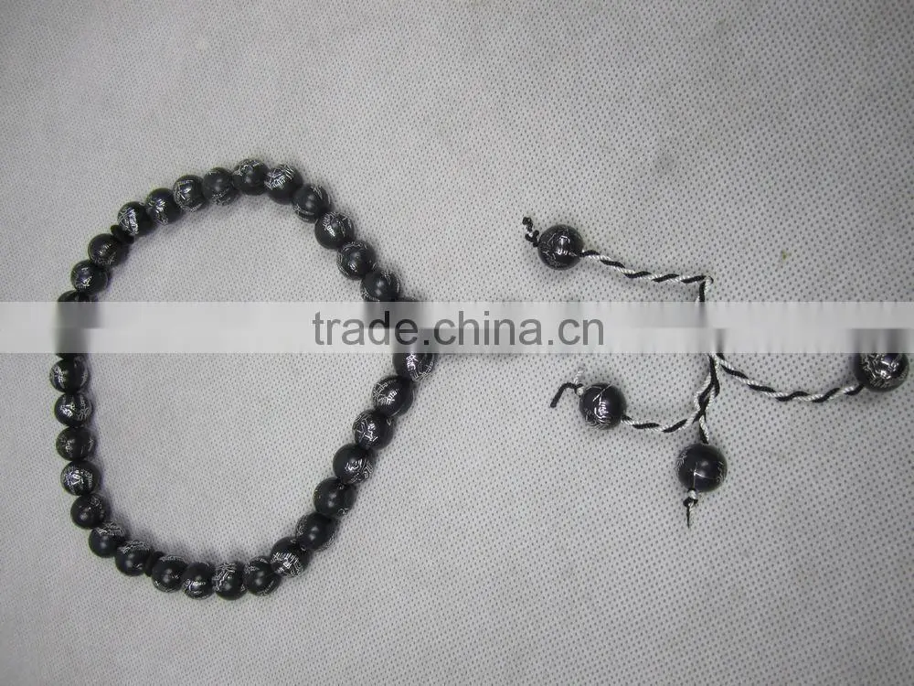 TS005 Polyester 33 black muslim tasbih islamic tasbeeh prayer beads