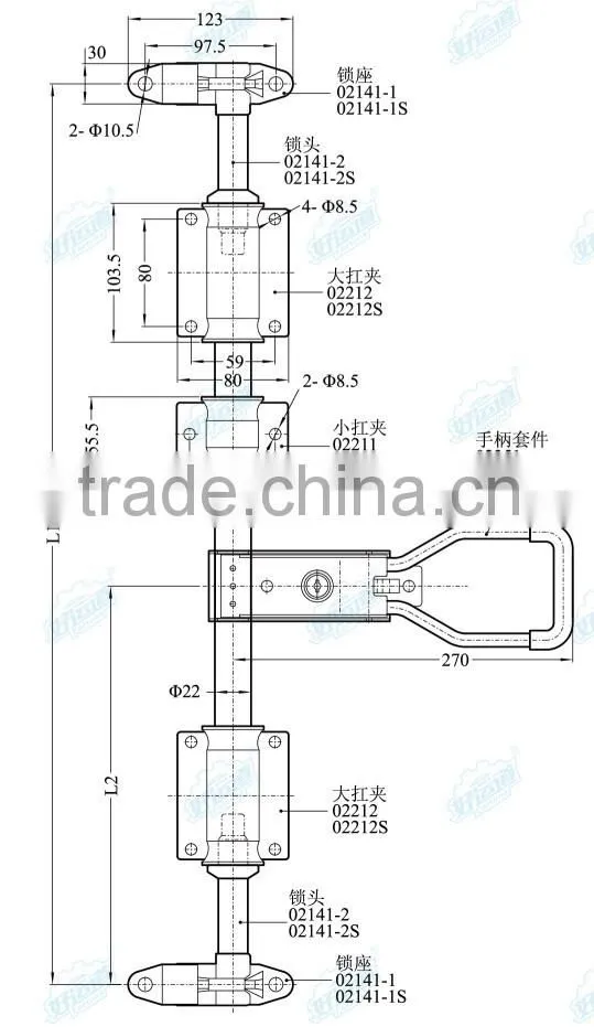 411251 Truck handle door lock