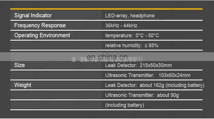 All-Sun EM2268 Ultrasonic Leak Detector Transmitter 36KHz-44KHz Sensor Gas Leak Multifunction Gas Analyzer