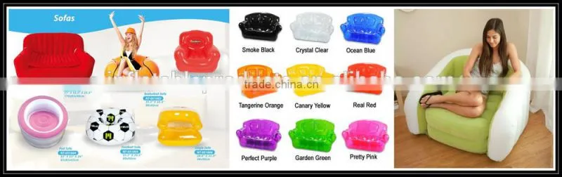 Hot pvc inflatable indoor flocking sofa