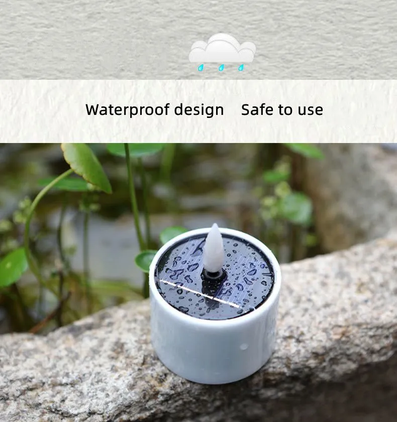 Solar Garden Light Outdoor Waterproof Home Nightlight Garden Decoration Tabletop Balcony Decoration Candle Flame Light